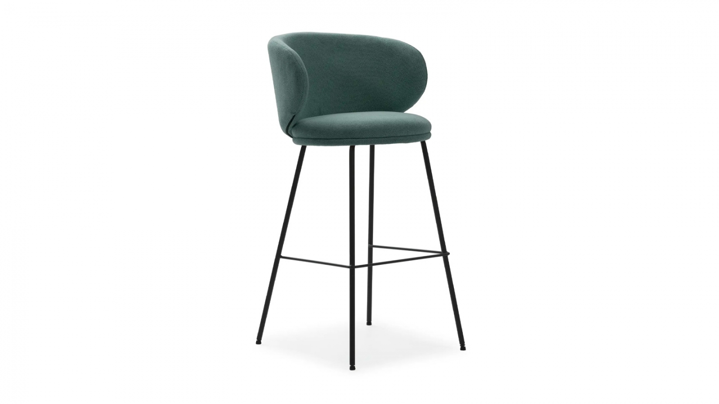 Lot de 2 tabourets de bar en tissu vert - Cocoon