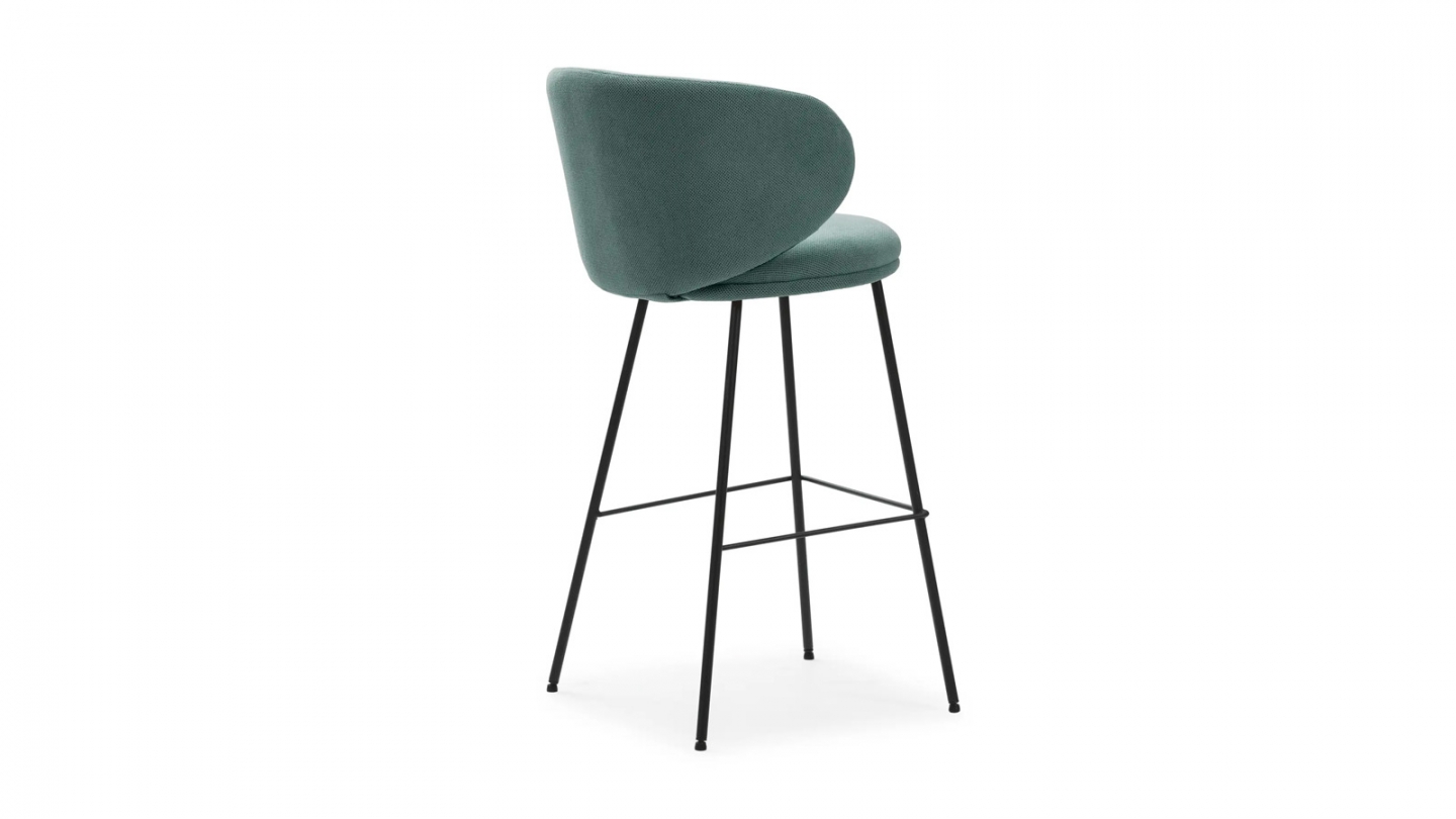 Lot de 2 tabourets de bar en tissu vert - Cocoon