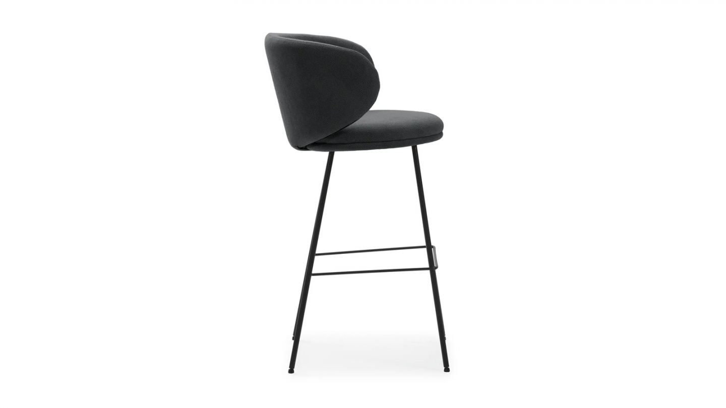 Lot de 2 tabourets de bar en tissu gris foncé - Cocoon