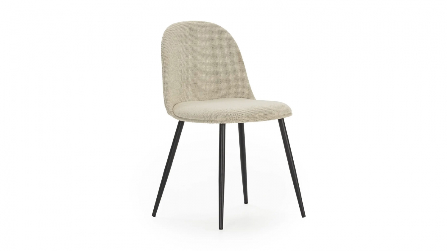 Lot de 4 chaises en tissu beige - Haven
