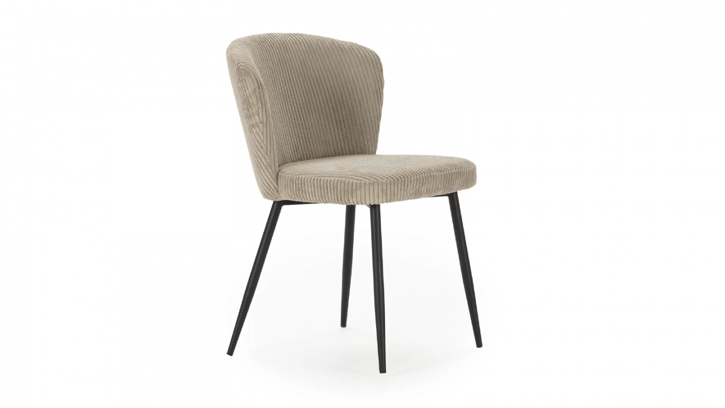 Lot de 4 chaises en velours côtelé beige - Klara