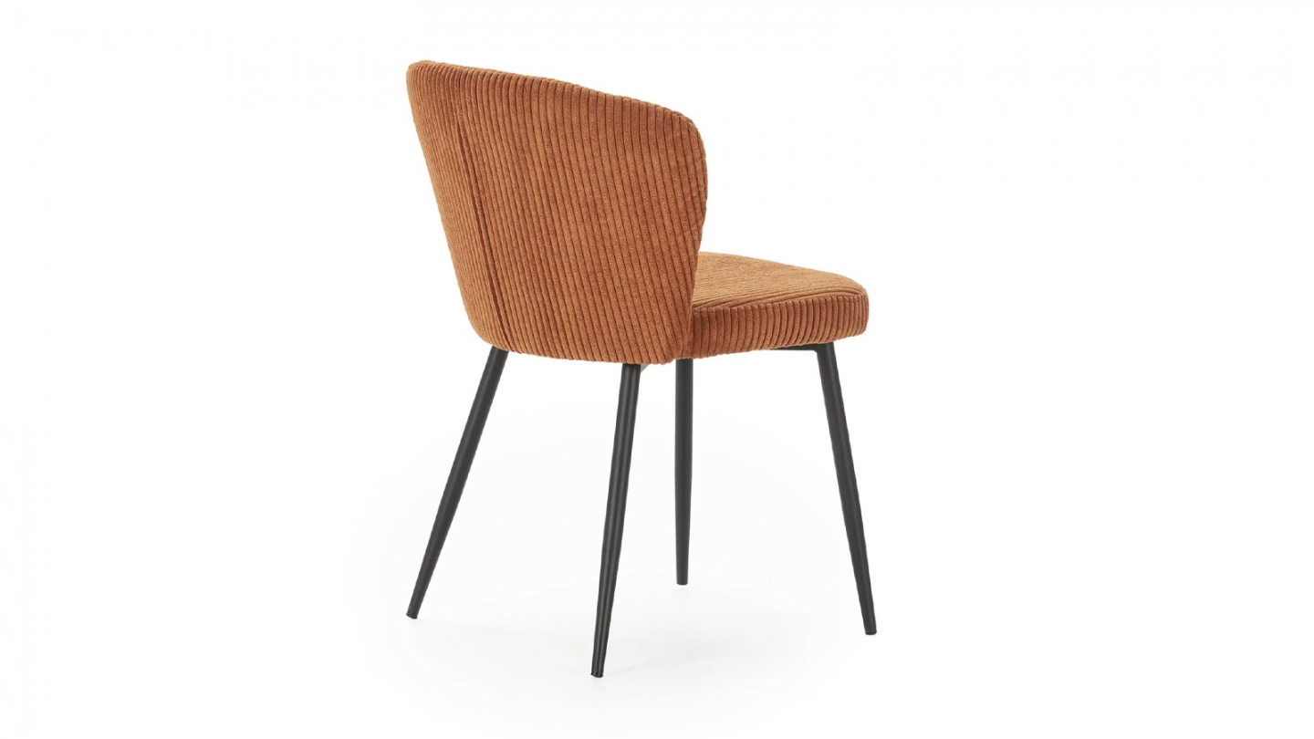Lot de 4 chaises en velours côtelé rouille - Klara