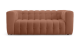 Canapé capitonné 3 places en tissu chenille terracotta - Cester