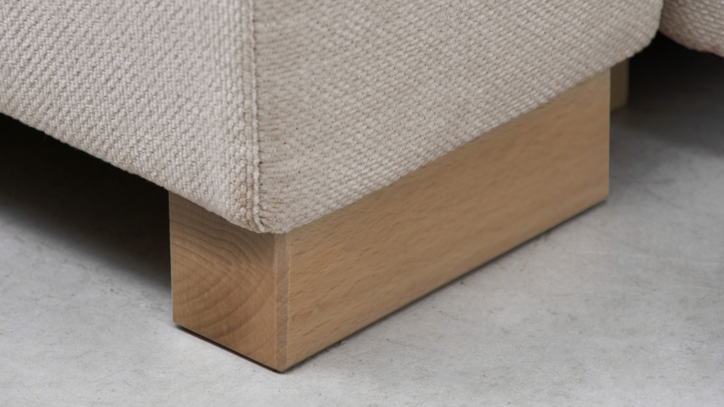 Canapé convertible 3 places en tissu chenille beige - Robin