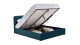 Lit coffre adulte 140x190 cm avec tête de lit capitonnée en velours bleu - Ava