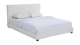 Lit adulte 140x190 cm avec tête de lit capitonnée en tissu bouclé beige - William