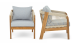 Lot de 2 fauteuils de jardin en bois FSC - coussins gris chiné - Symi