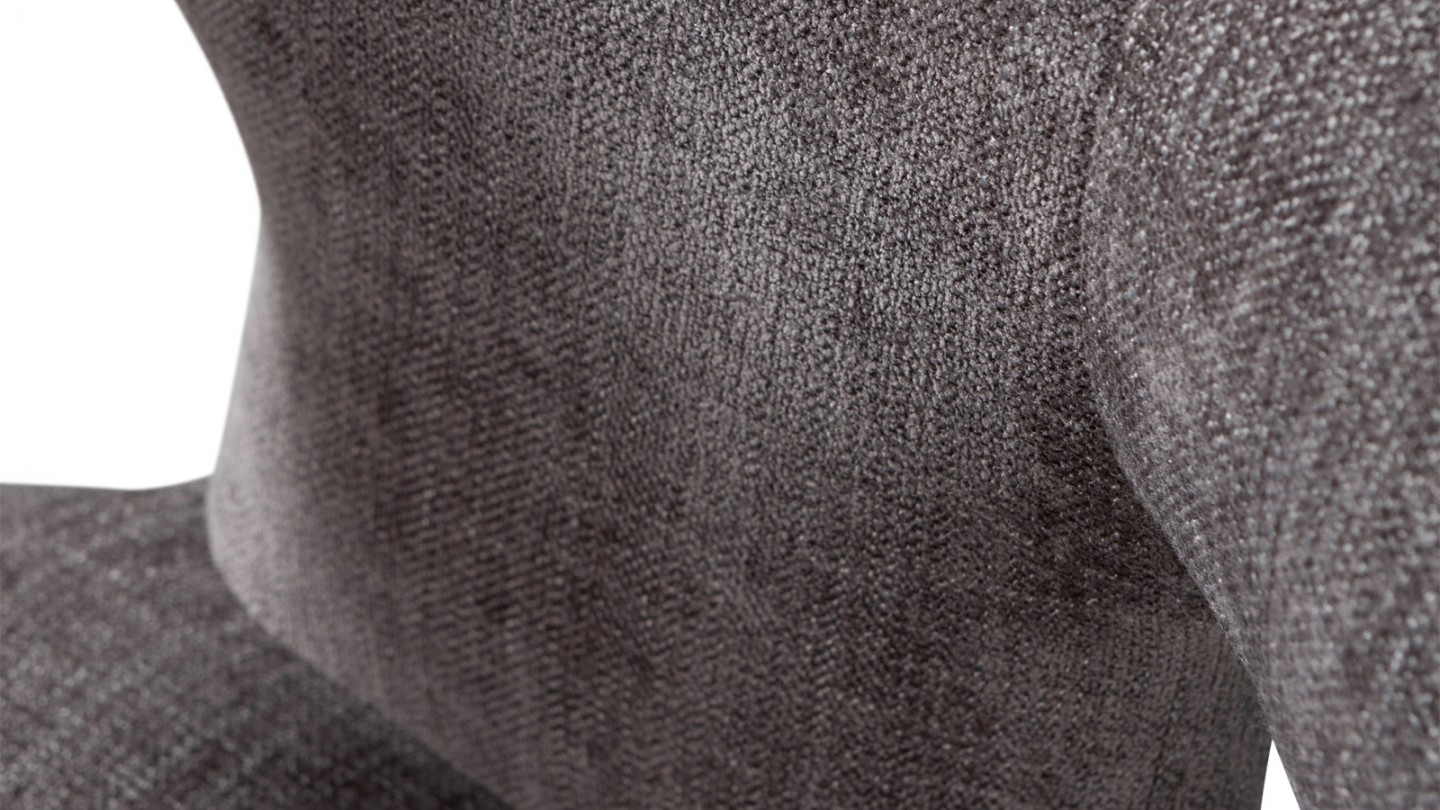 Chaise de salle à manger en tissu marron foncé - Permit
