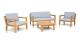 Salon de jardin 4 places en bois FSC - Canapé 2 pl., 2 fauteuils et table basse - Palau