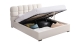 Lit coffre adulte 140x190 cm avec sommier et tête de lit capitonnée en velours beige - Lola
