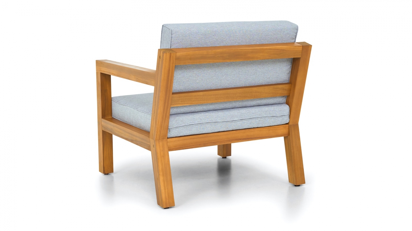 Salon de jardin 4 places en bois FSC - 4 fauteuils et table basse - Palau