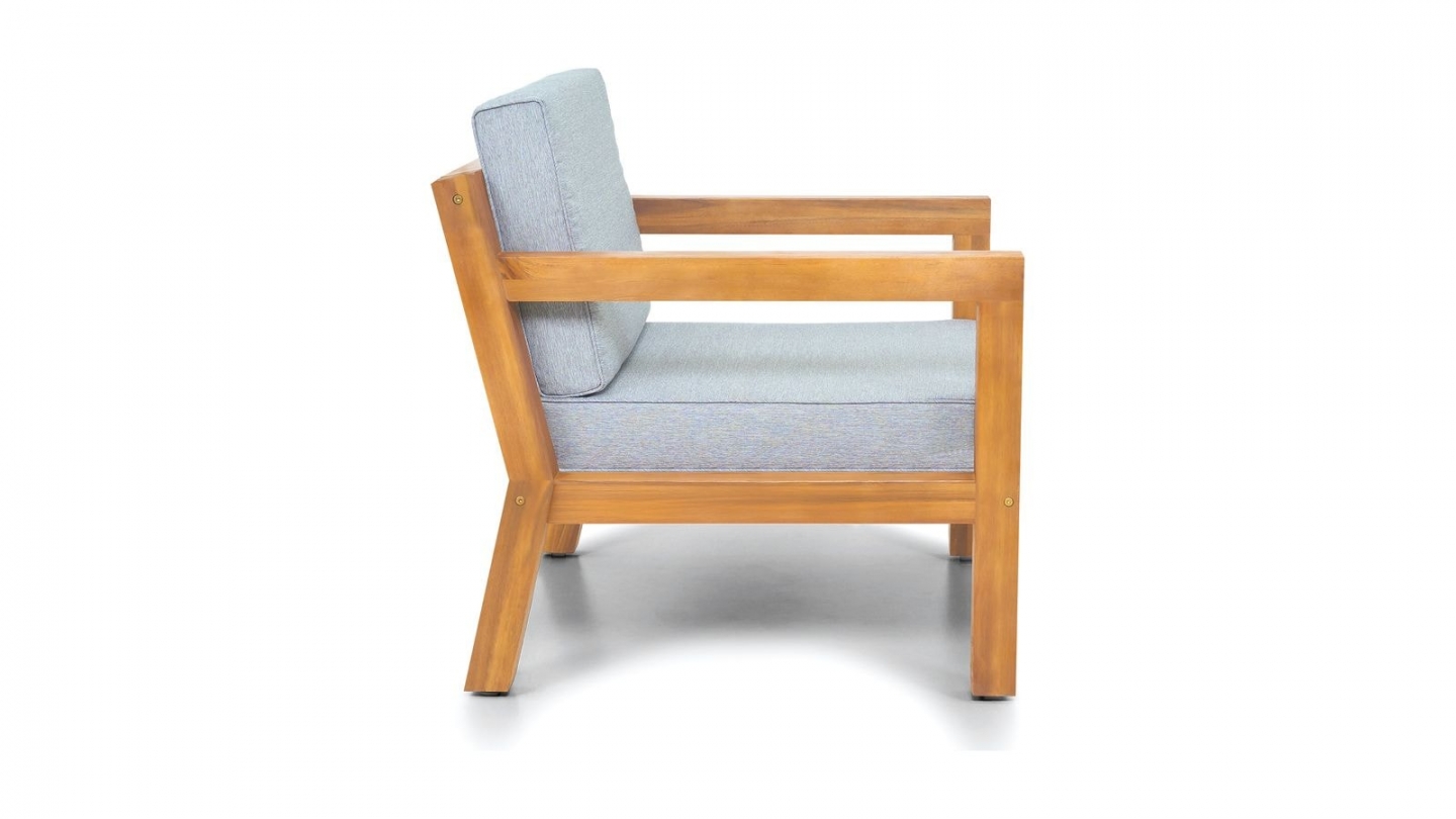 Salon de jardin 2 places en bois FSC - 2 fauteuils et table basse - Palau
