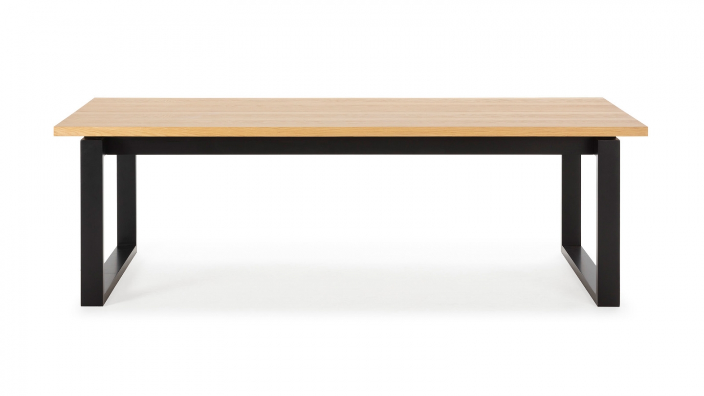 Table à manger rectangulaire en bois, piètement noir, 220 cm - Line