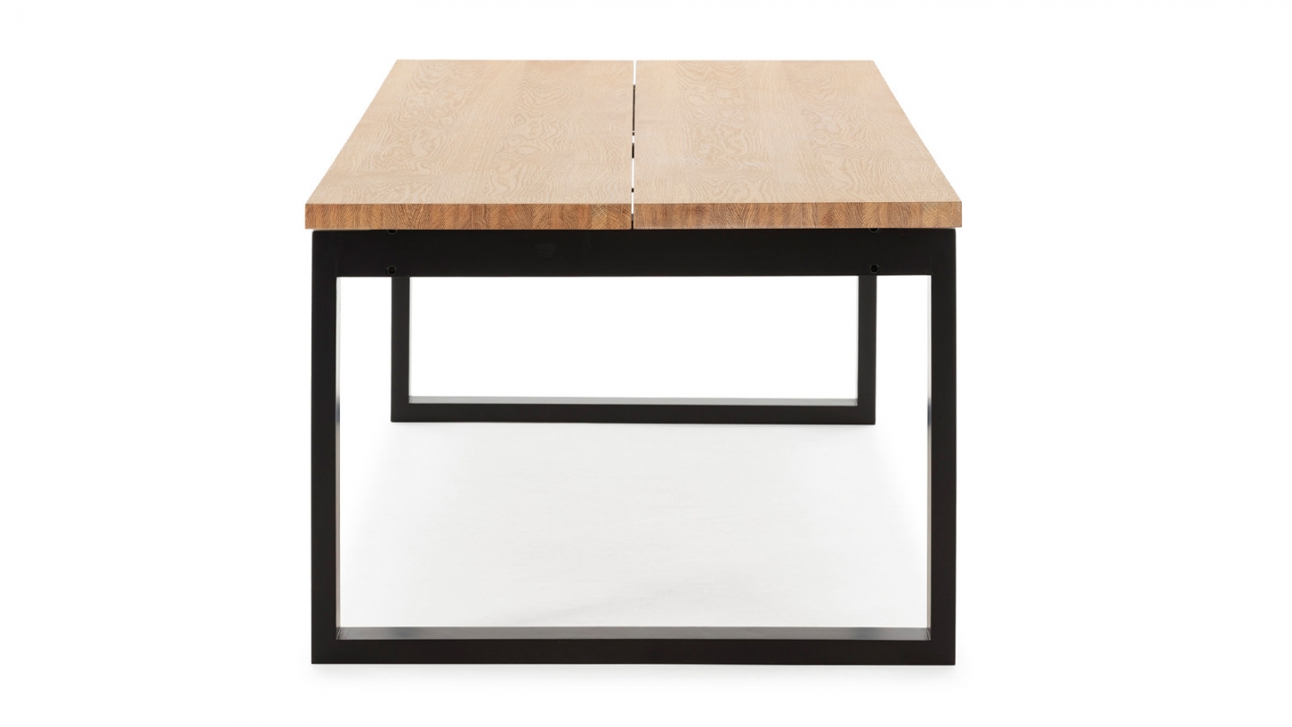 Table à manger rectangulaire en bois, piètement noir, 220 cm - Line