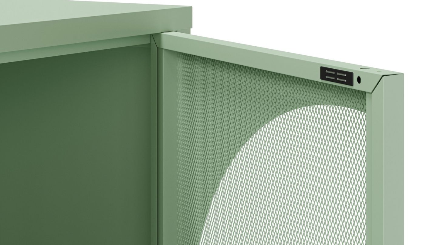 Buffet 4 portes en métal vert clair 160 cm - Inoa