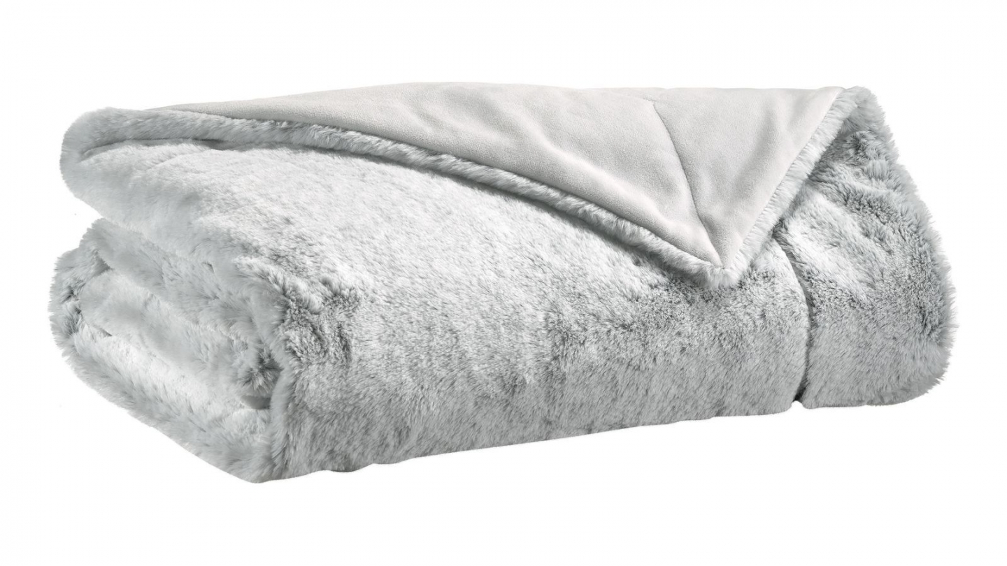 Plaid effet fourrure beige nuage 130 x 160 cm - Kinta