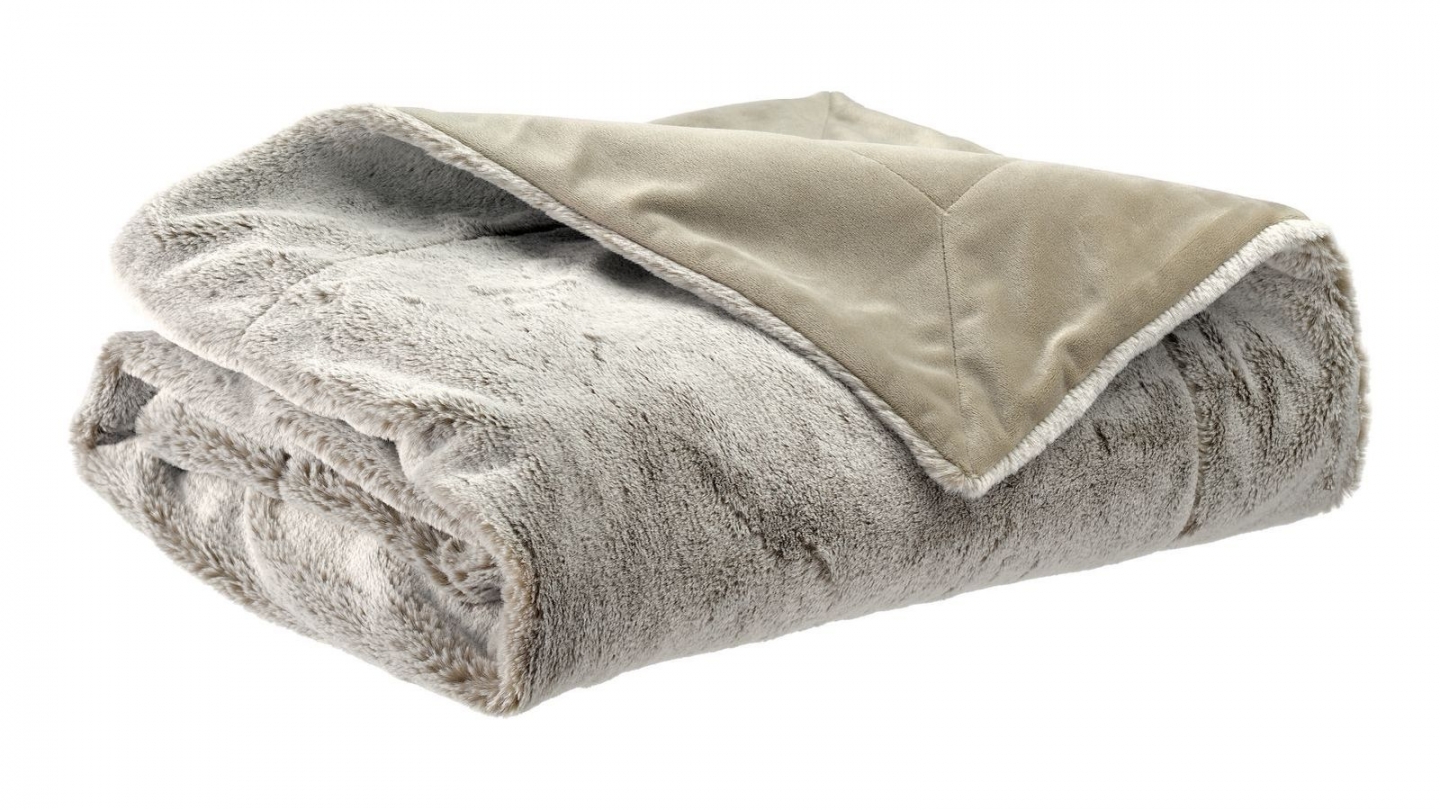 Plaid effet fourrure naturel 130 x 160 cm - Kinta
