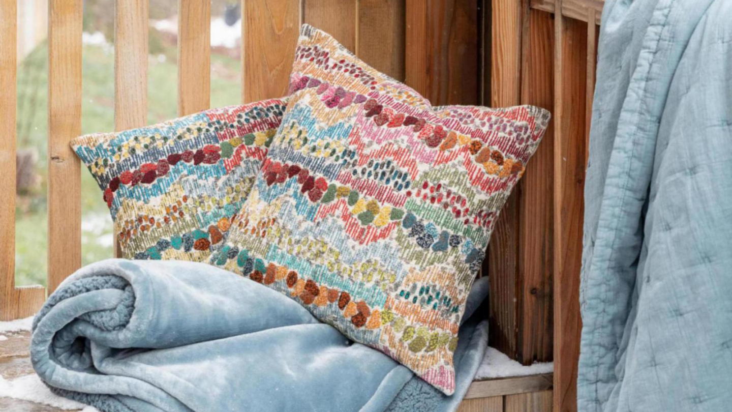 Maxi plaid doux bleu alizée 180 x 220 cm - Michka