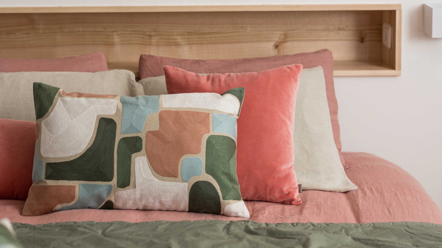 Coussin en velours orange pêche 45 x 45 cm - Elise