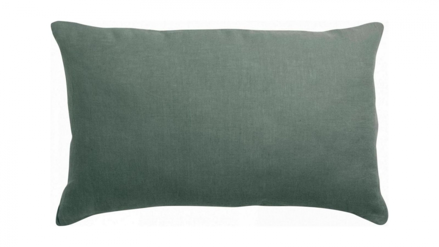 Coussin lin et coton vert thym 40 x 65 cm - Zeff