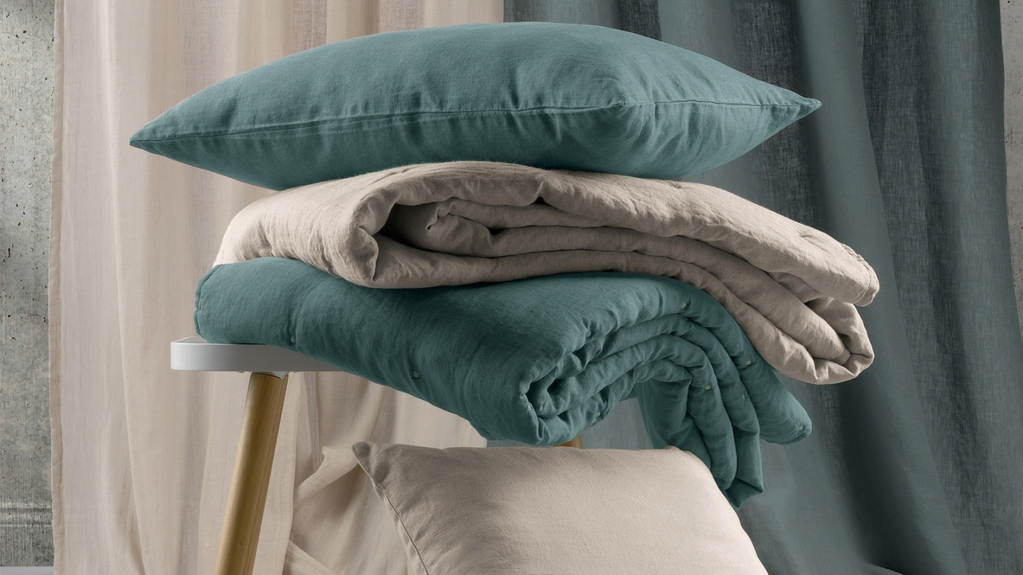 Coussin lin et coton vert de gris 40 x 65 cm - Zeff
