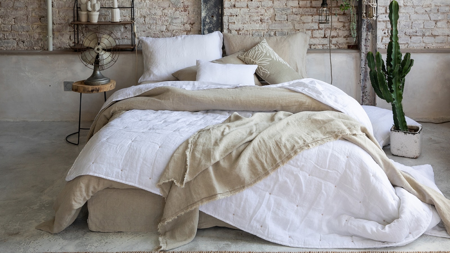 Coussin lin et coton blanc 40 x 65 cm - Zeff