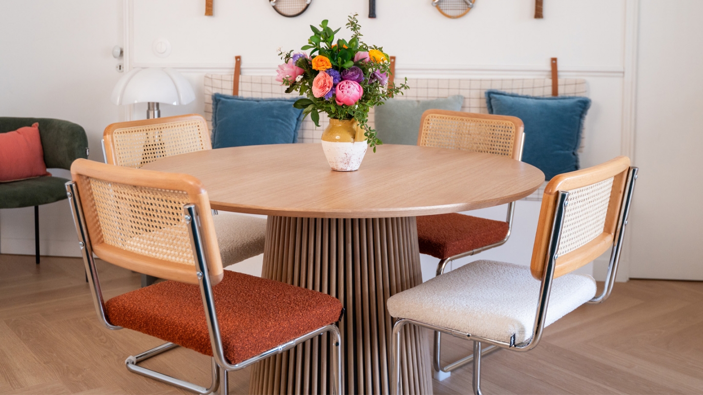 Table à manger ronde en bois 4 personnes - diamètre 120 cm - Ada