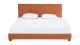 Lit adulte 140x190 cm avec tête de lit capitonnée en velours terracotta - William