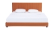 Lit adulte 140x190 cm avec tête de lit capitonnée en velours terracotta - William