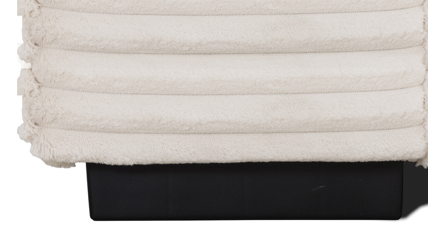 Canapé d'angle convertible réversible 3/4 places en velours gros côtelé beige - Farrow