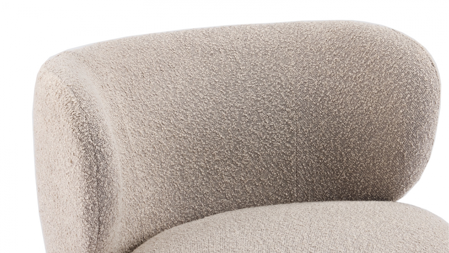 Fauteuil en tissu bouclette taupe - Ester