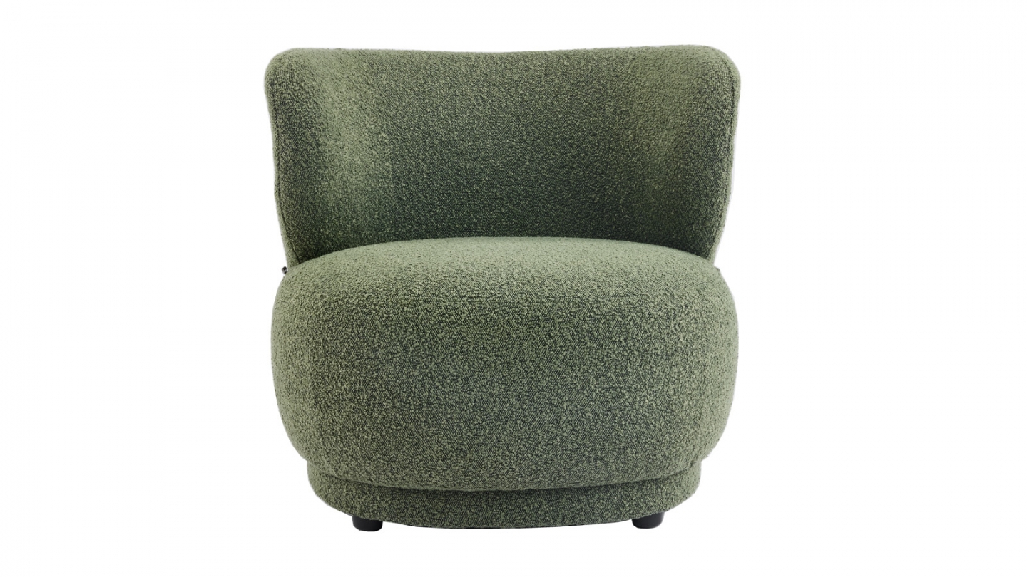 Fauteuil en tissu bouclette vert - Ester