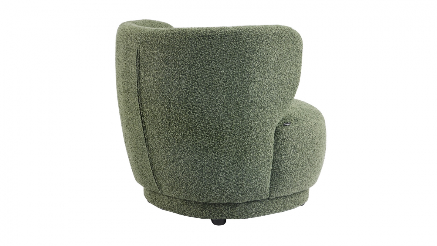 Fauteuil en tissu bouclette vert - Ester