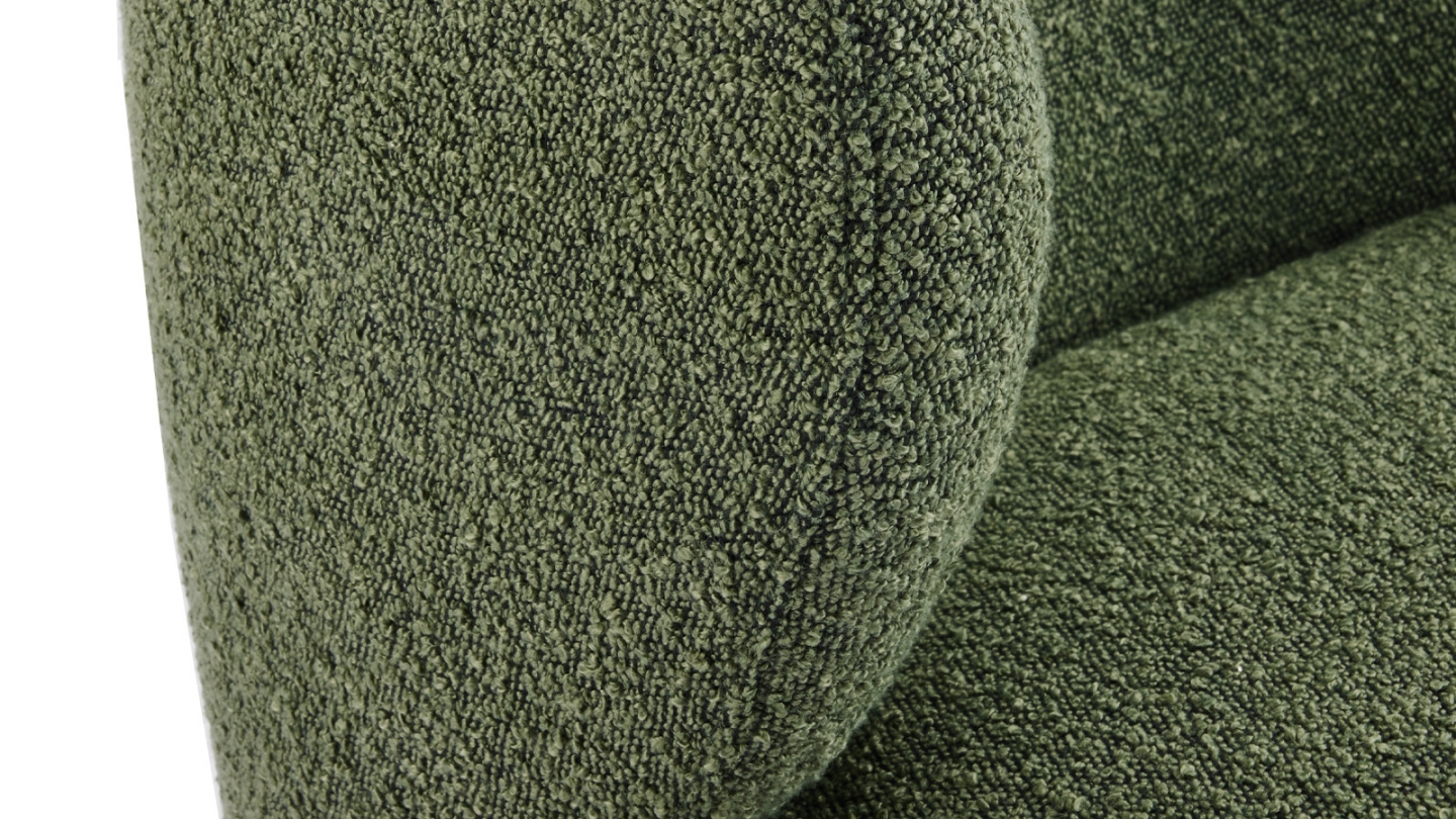 Fauteuil en tissu bouclette vert - Ester
