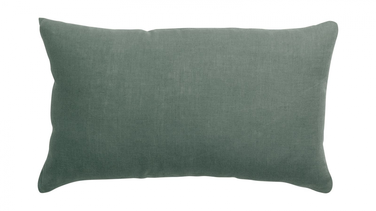 Coussin lin et coton vert thym 30 x 50 cm - Zeff