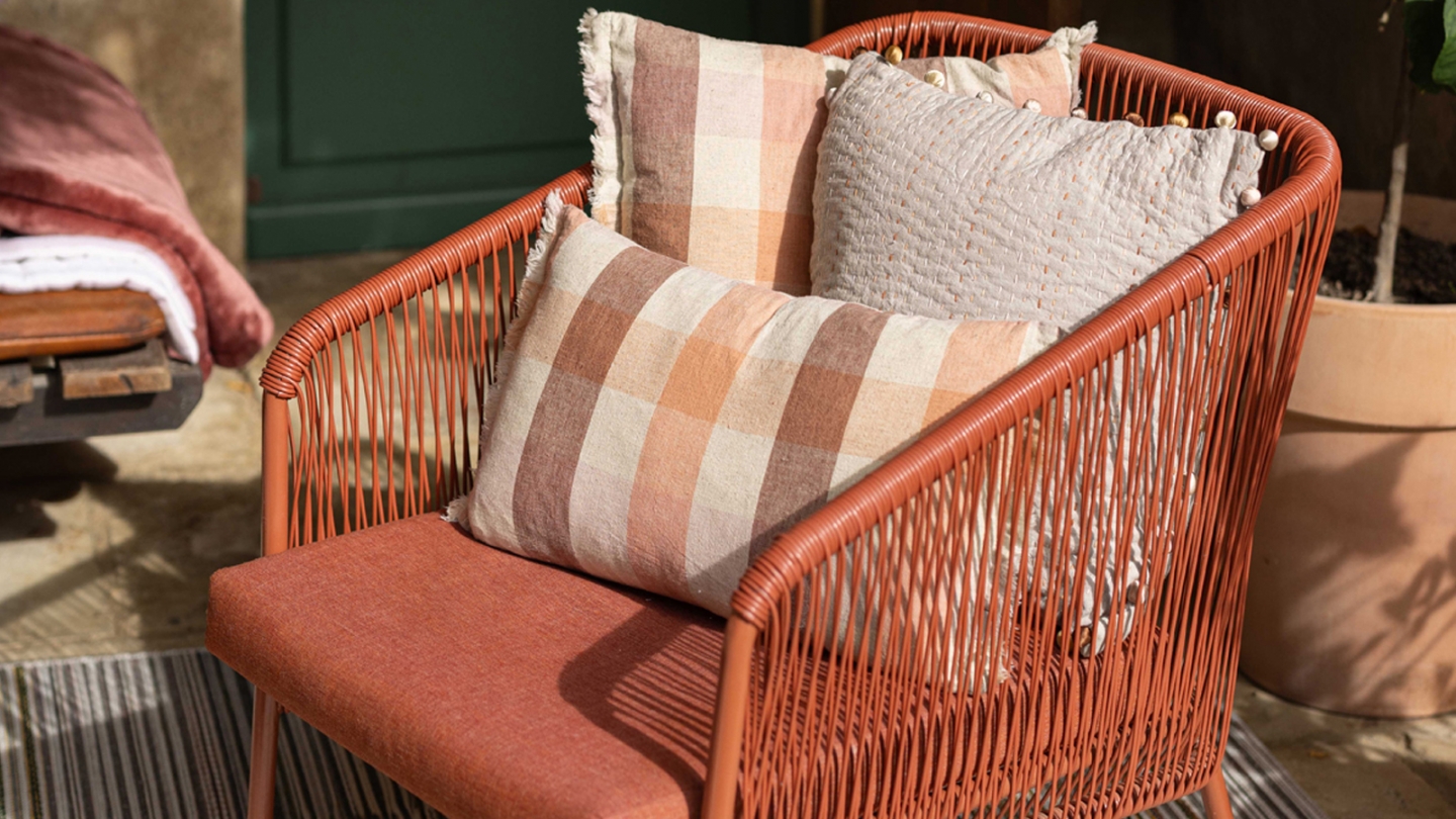 Coussin à imprimé terracotta 30 x 50 cm - Kate