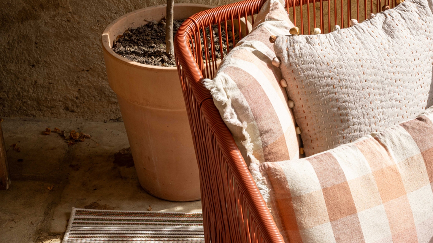 Coussin à imprimé terracotta 30 x 50 cm - Kate