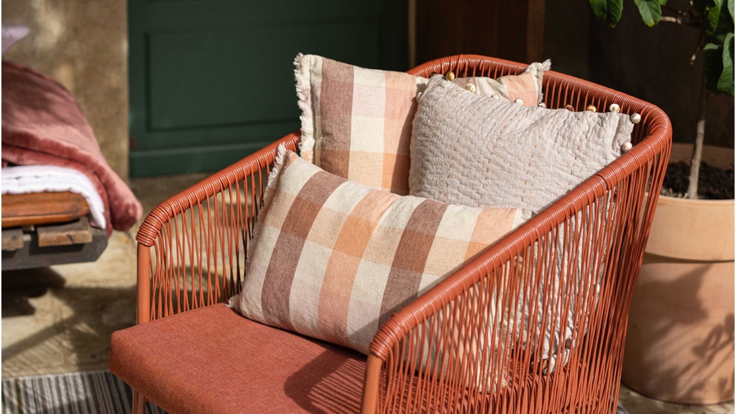Coussin à imprimé terracotta 45 x 45 cm - Kate