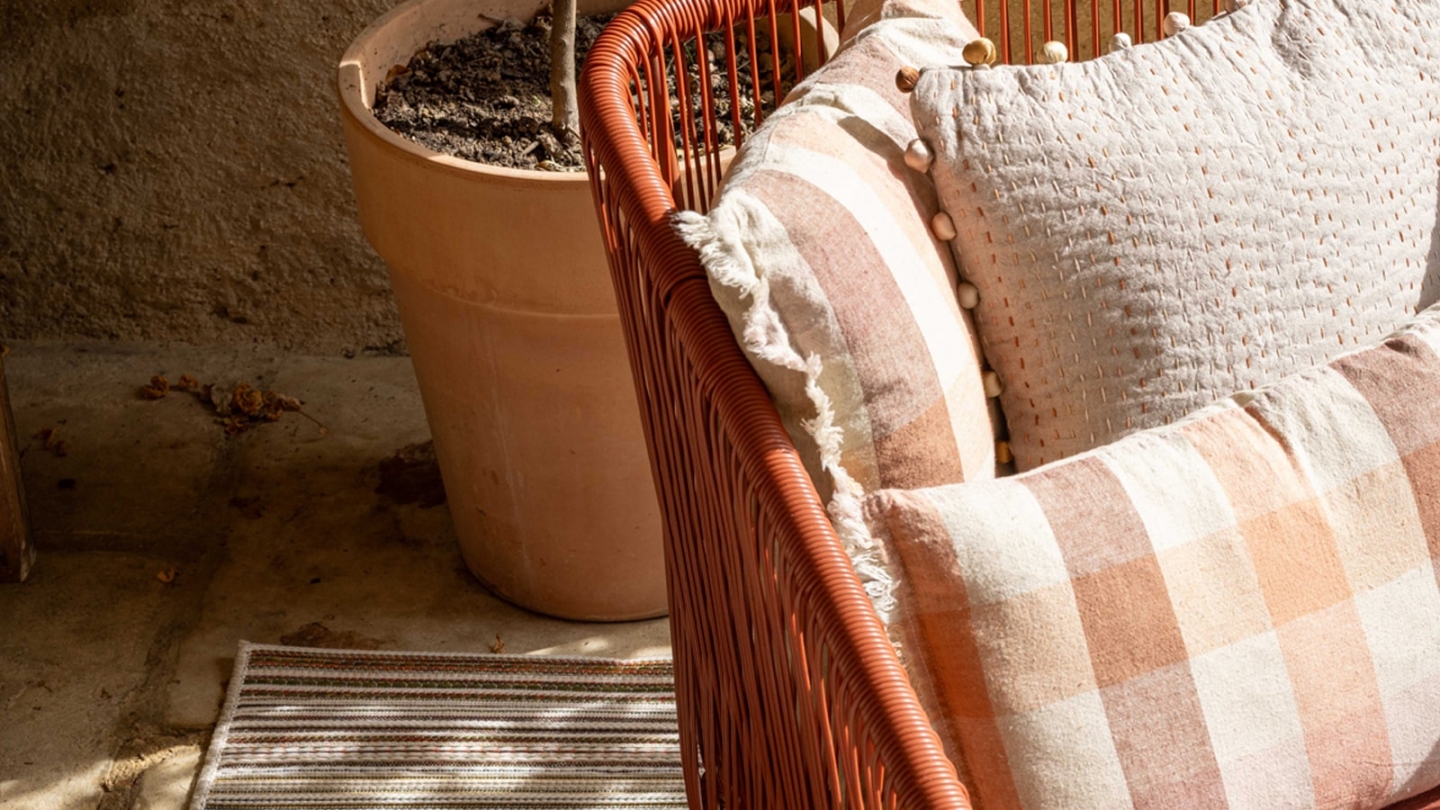 Coussin à imprimé terracotta 45 x 45 cm - Kate