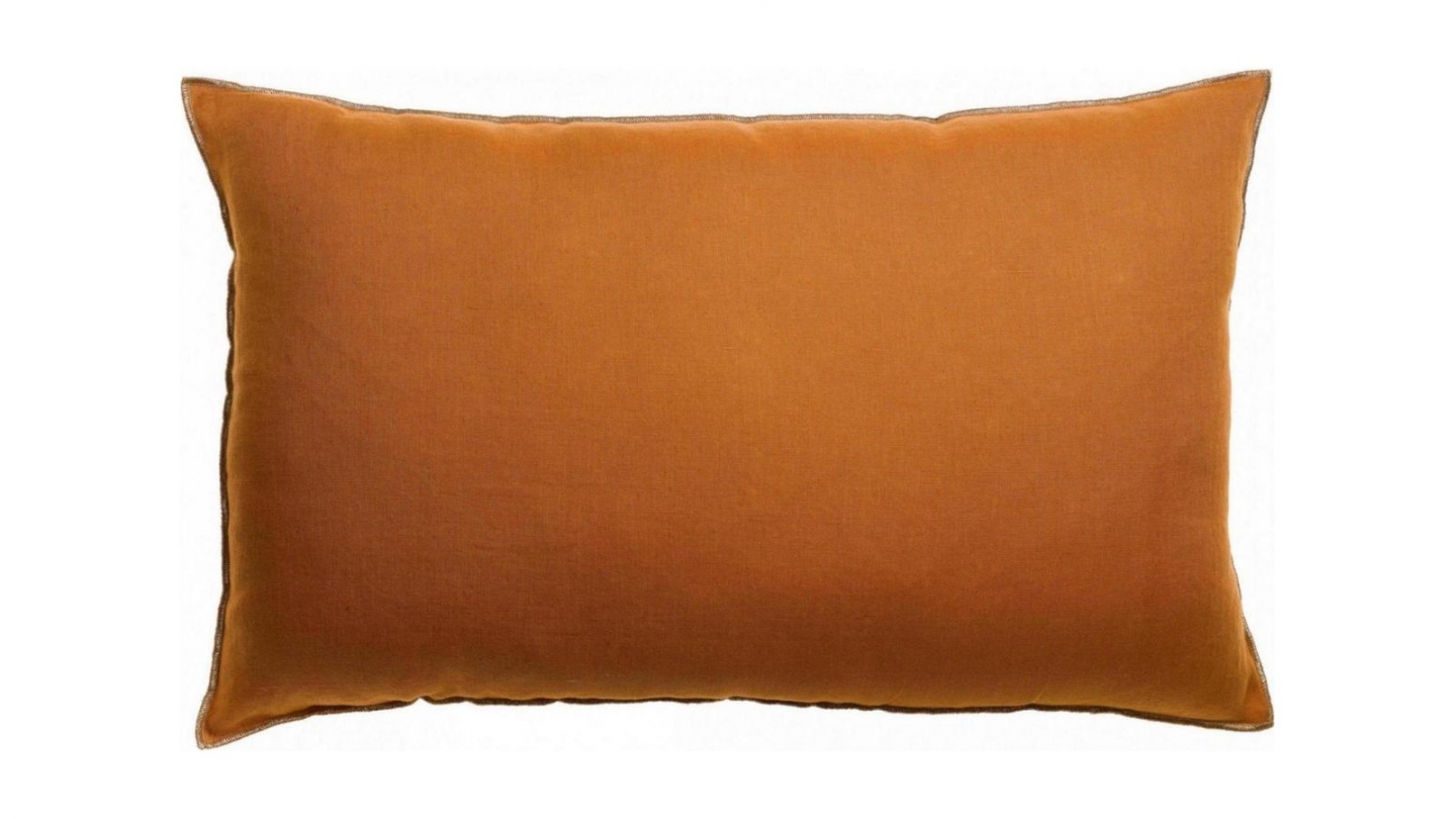 Coussin en lin orange cuivre 40 x 65 cm - Zeff Celeste