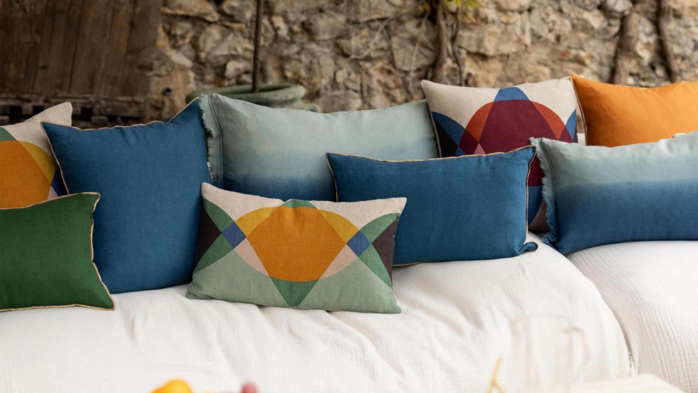 Coussin en lin bleu indigo 40 x 65 cm - Zeff Celeste