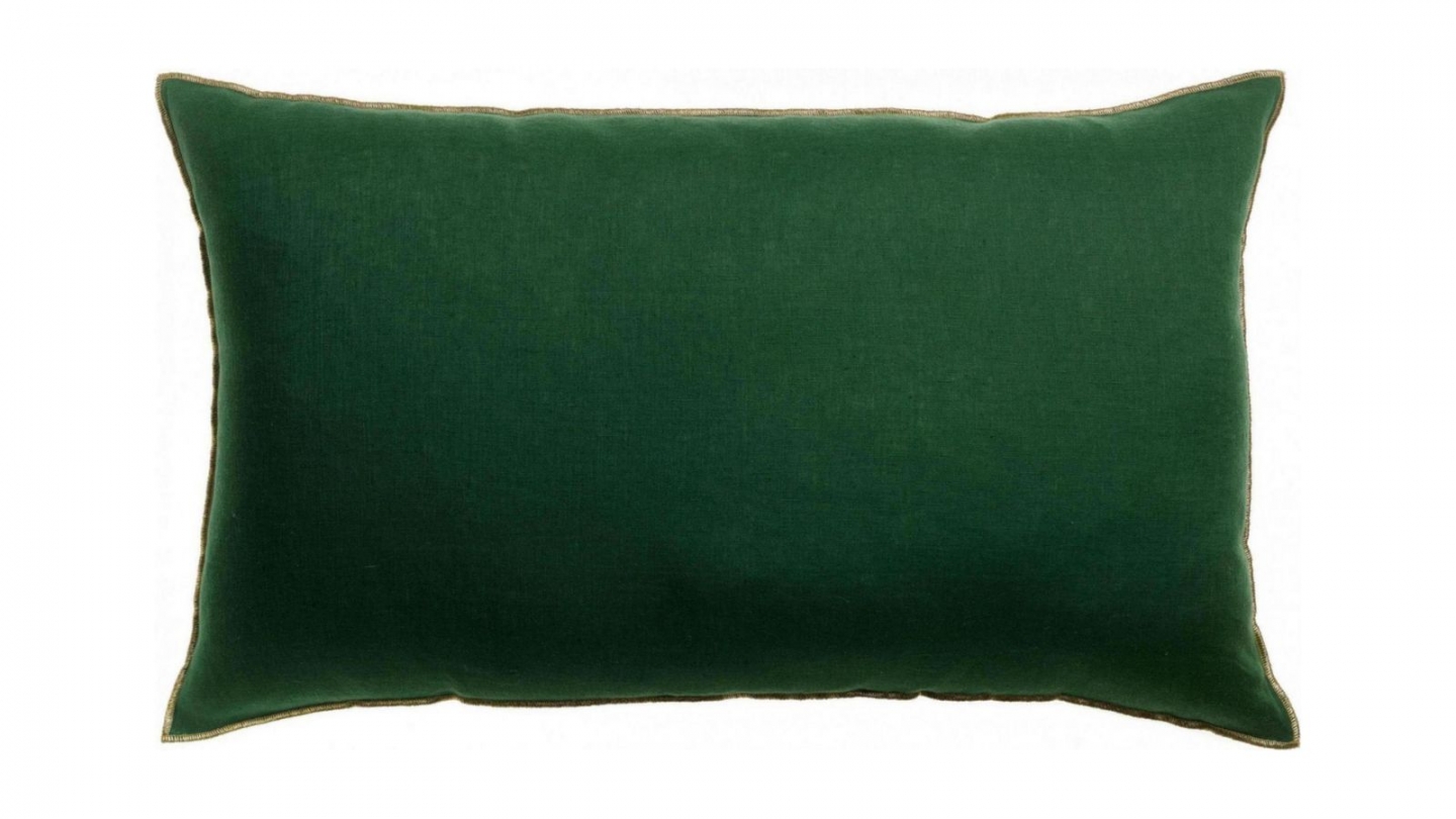 Coussin en lin vert épicia 40 x 65 cm - Zeff Celeste