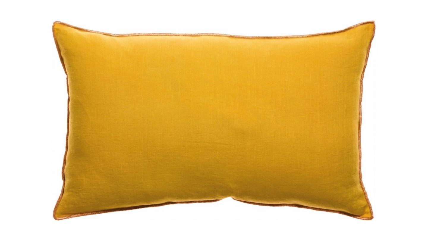 Coussin en lin mangue jaune 30 x 50 cm - Zeff Celeste