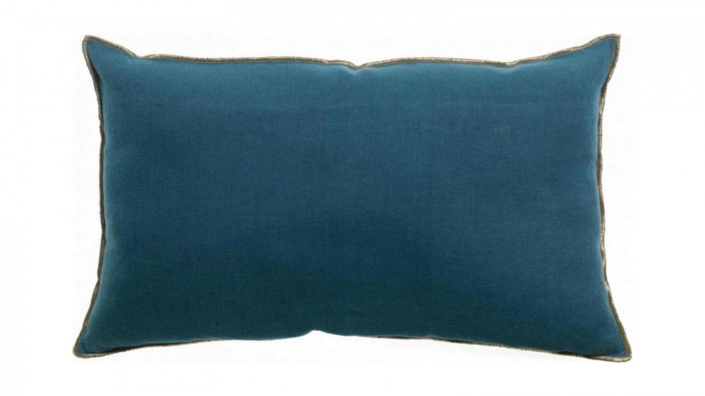 Coussin en lin bleu indigo 30 x 50 cm - Zeff Celeste