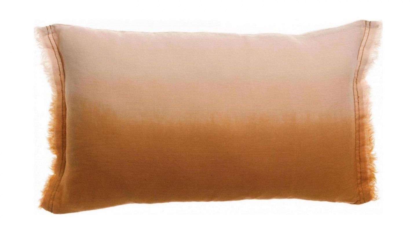 Coussin en lin effet dégradé cuivre orange 30 x 50 cm - Zeff Shade