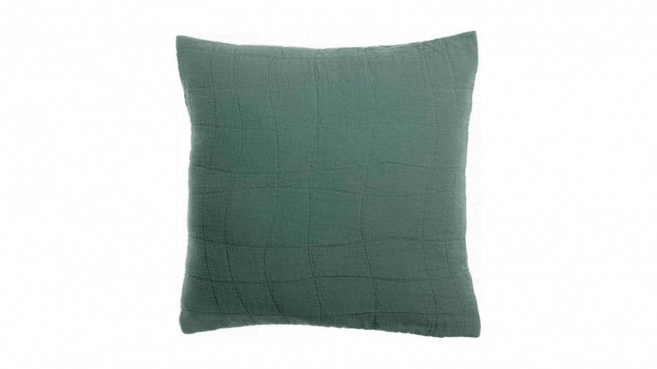 Coussin en coton vert de gris 45 x 45 cm - Titou