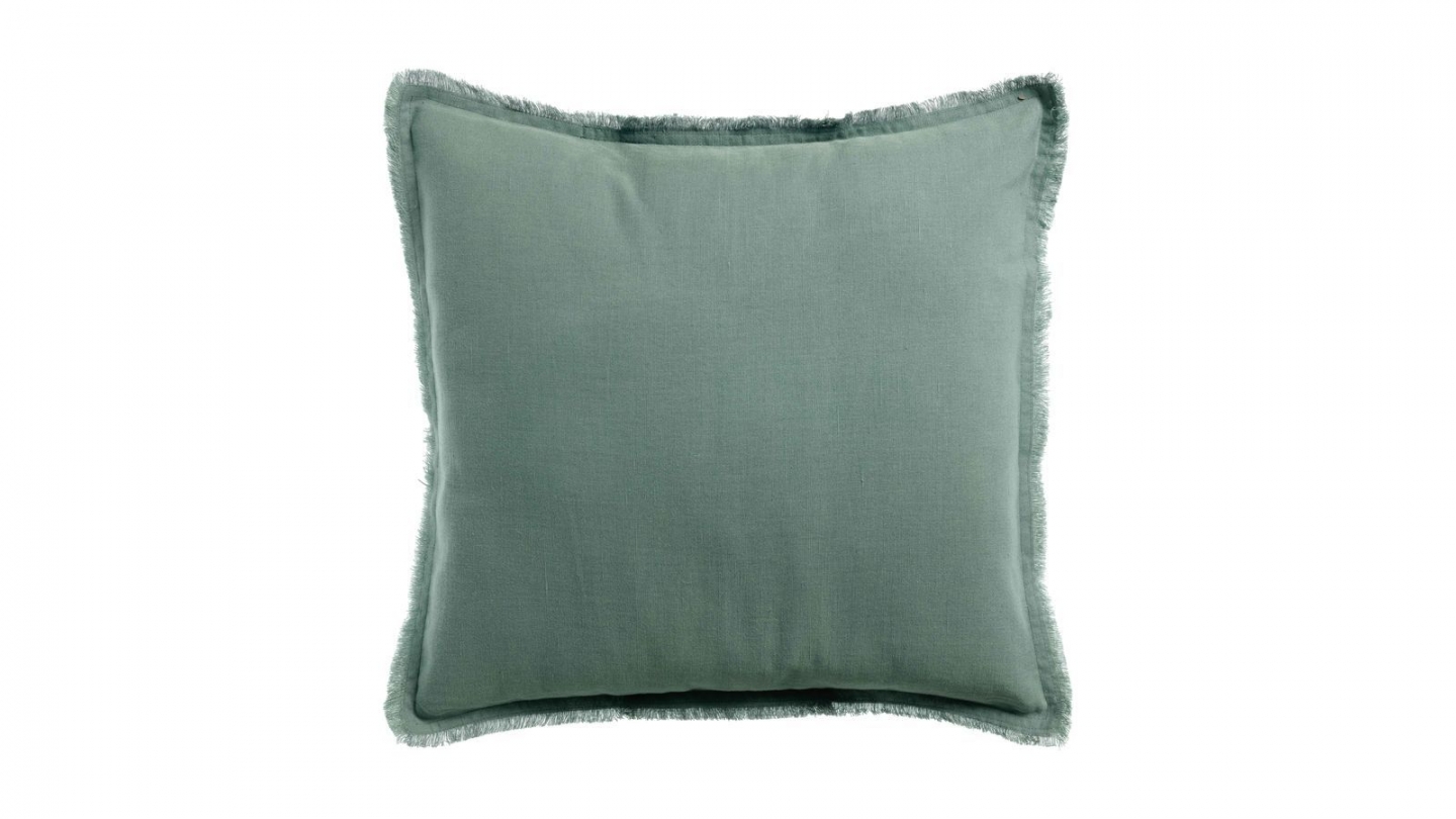 Coussin lin et coton bleu Prusse 45 x 45 cm - Laly