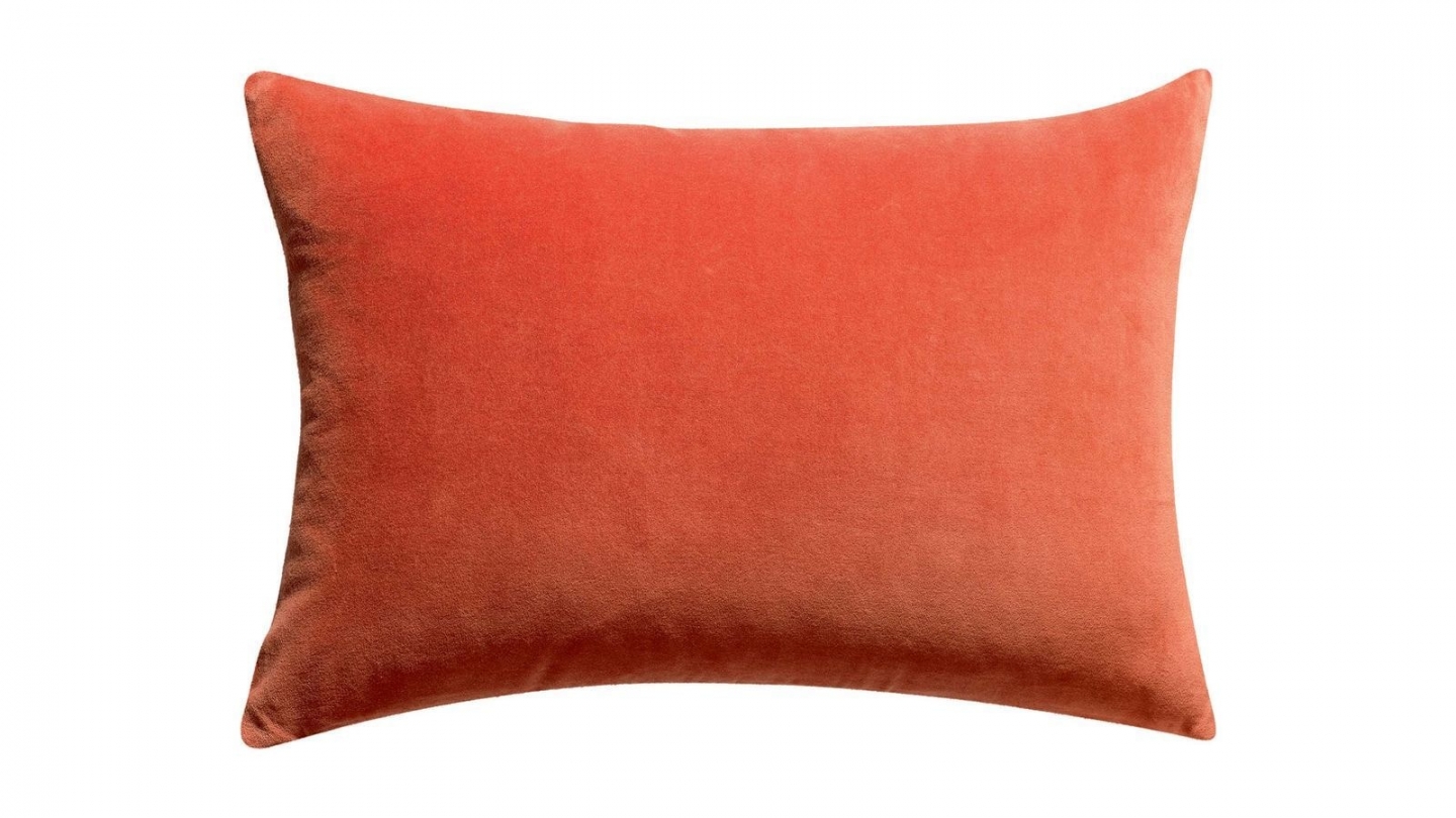 Coussin en velours orange marmelade 40 x 65 cm - Elise