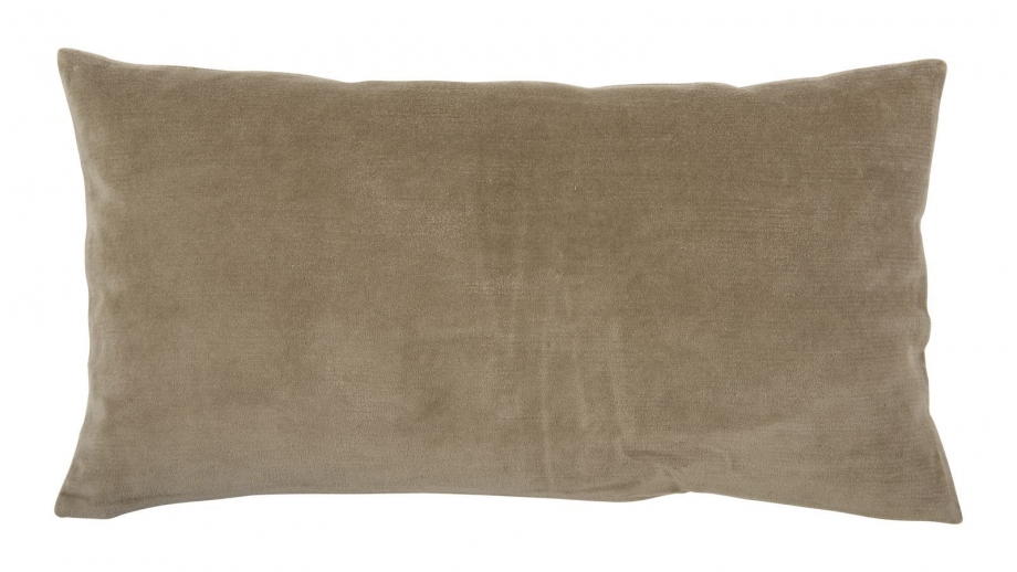 Coussin en velours beige ficelle 30 x 50 cm - Elise