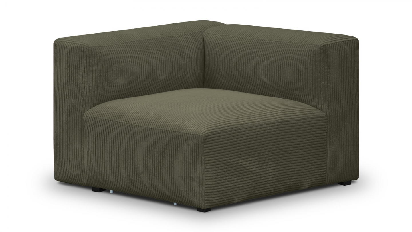 Module d'angle réversible en velours côtelé vert kaki - Modulo Module d'angle réversible en velours côtelé vert kaki - Modulo